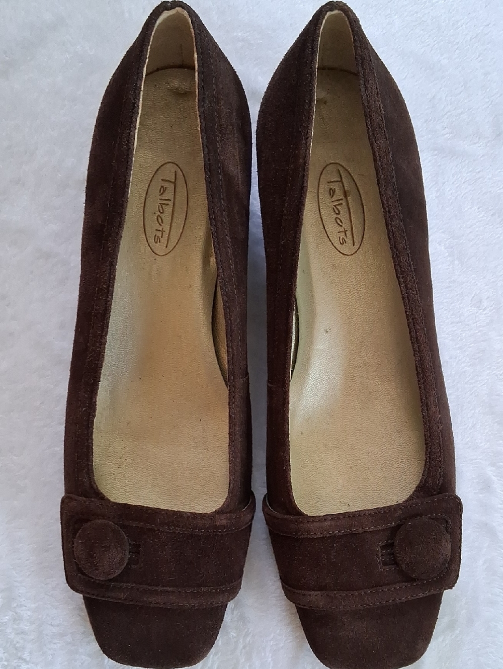 Talbots Dark Brown Suede Square-Toe Loafers